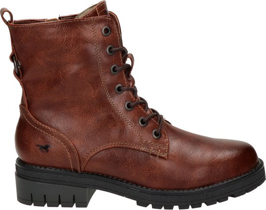 Mustang dames veterboot - Cognac - Maat 37