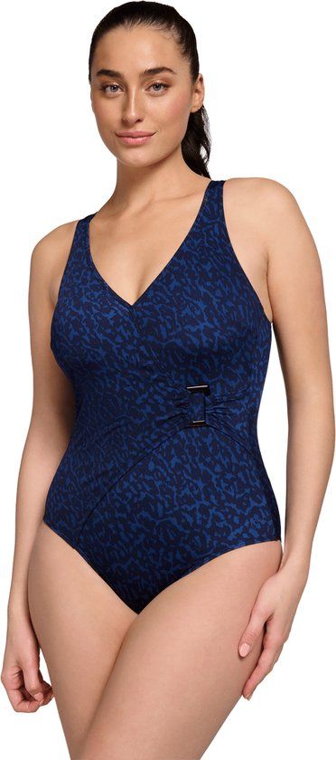 Ten Cate Badpak Soft Cup V-Neck Buckle Animal Navy Dames Maat 40