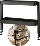 sarcia.eu VATTENKAR Zwarte, tweelaagse bureau plank, metalen organizer, 49x15 cm