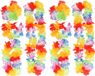 Fiestas Guirca Hawaii krans/slinger set - 2x - Tropische/zomerse kleuren mix - Hoofd/polsen/hals slingers - Party verkleed accessoires