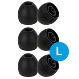 GSMpunt B.V. Lot de 3 Embouts en silicone Taille L pour écouteurs Remplacement Flexible Convient pour écouteurs / casques Inclus boîte de rangement Noir