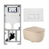 Geberit QeramiQ Dely Swirl Toiletset - Hangend - Mat Beige