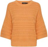 Soaked in Luxury Vrouwentrui Rava Rinna Driekwart Mouw Ronde Hals Katoen Effen Mandarijn L