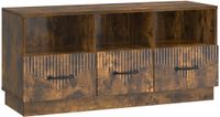 vidaXL TV-kast met lade Gerookt eiken 102 x 34,5 x 47 cm Bewerkt hout