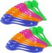 COM-FOUR 24x Cuillères à dessert en plastique - Réutilisable, sans BPA, coloré - 14 cm