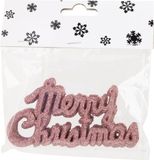 Billiet - Vanlaere 12x stuks Merry Christmas boules de Noël roses en plastique 10 cm ornements de Noël