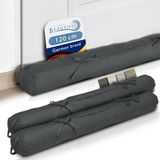 Beautissu Viento – Set van 2 Tochtstopper 10x120 cm – Tochtrol Antraciet – Tochtstrips voor Deuren