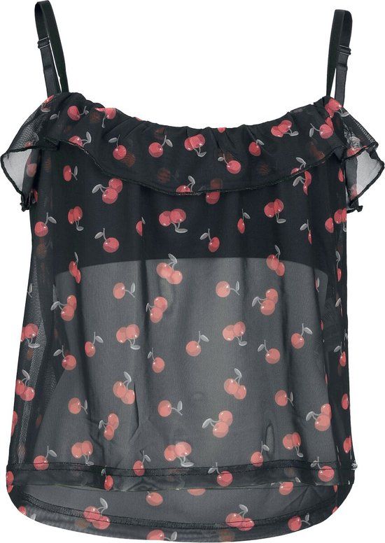Pussy Deluxe Sweet Cherries Dames Top - Zwart - L