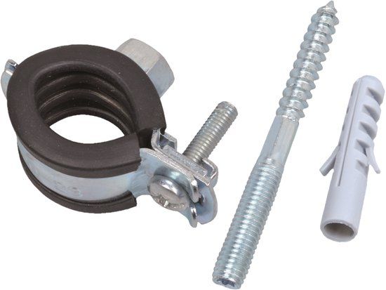 KIRCHHOFF Buisklem, 21 - 23 mm, geluiddicht, voor 1/2", met stokschroef M8 x 50 mm (2x)