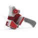 WAYTEX 930913 Verpakkingstape-dispenser tot breedte 50 mm, professionele zelfklevende dispenser met ergonomische handgreep, grijs/rood