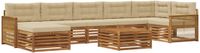 vidaXL Acacia Hout Loungeset Natuurlijk en Beige