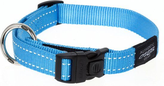 ROGZ FOR DOGS Fanbelt Halsband - Turquoise - M - 34-56cm