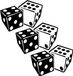 Merkloos / Sans marque Fest-Dekor Gmbh Hangversiering casino/gokken thema dobbelstenen - Set van 5x stuks - 19 x 29 cm - Versiering/feestartikelen - karton