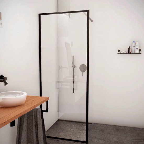 Boss & Wessing Recta Inloopdouche - 90x200 cm - Mat Zwart - Rondom Profiel