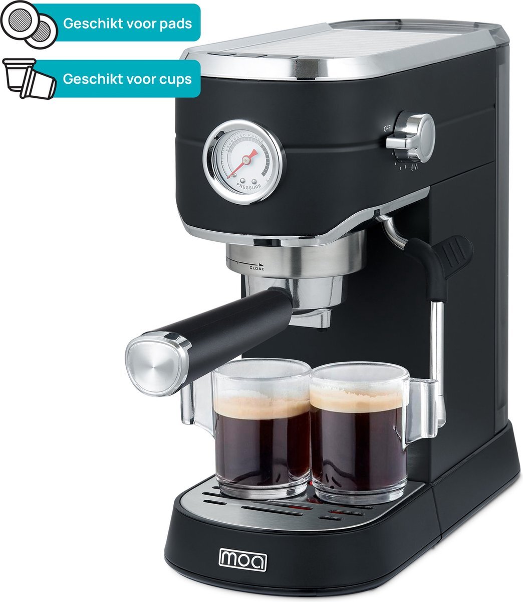MOA SPORT Pistonmachine Espresso & Lungo Koffiecups Gemalen