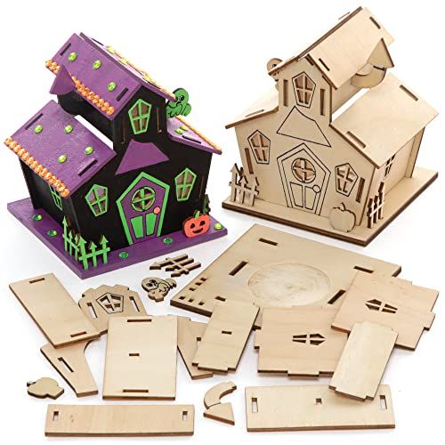 Baker Ross FE764 Spookhuis houten model set - pak van 3