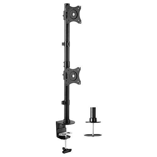 Vivo Dual Computer Monitor Bureau Mount Stand Verticale Array voor 2 Schermen tot 27" (STAND-V002R)