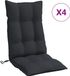 vidaXL Stoelkussens 4 st hoge rug oxford stof zwart