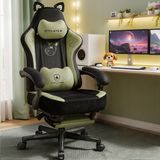 GTPLAYER - Game-stoel - Met Fluweel Stof Kattenoren en Memory Foam - Groen