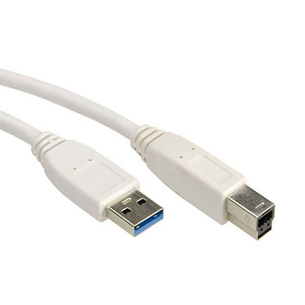 Value USB 3.0 kabel, type A-B 0,8m - wit