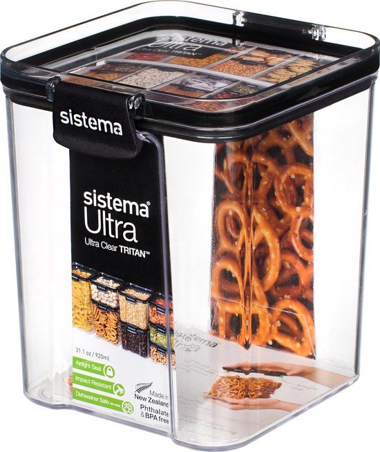 Sistema Ultra Vierkante Voorraaddoos - 920ml - Paars