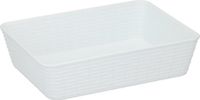 Edco Opbergmandjes - kunststof - wit - 25 x 19 x 6 cm