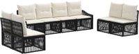 vidaXL Tuinbank Set 8-persoons Zwart Polywood