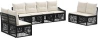 vidaXL Banc de jardin 8 personnes polywood noir