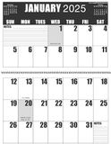 Jumbo Grote Print 2025 High Contrast Wandkalender