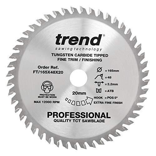 TREND Trend Professional zaagblad fijngeslepen, 165 mm diameter x 48 tanden x 20 mm asgat, FT/165X48X20