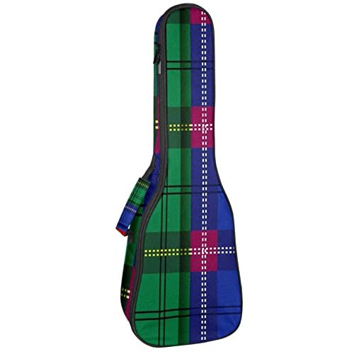 Mersov Panda Mersov Concert Ukelele Rugzak, Heavy Duty Ukelele Case Bag met Opslag, Sopraan Concert Tenor Ukelele 10MM Gewatteerde BagBlack SheepsGrey Groen Blauw Rood Tartan Plaid Check