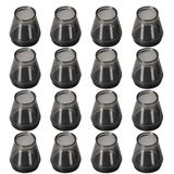 JADUFHU 16 stuks stoelpootbescherming, zwarte siliconen stoelpootbescherming, rond, krasbestendig en geluidsreductie, parket/tegels/laminaat (diameter 30-40 mm)