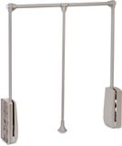 Emuca Opvouwbare garderobestang voor garderobekasten Hang, verstelbaar 830-1150mm, tot 12 kg, Staal, Steengrijs, 1 st.