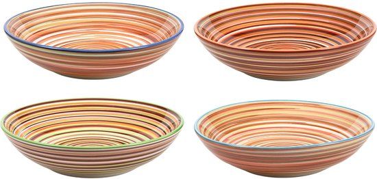 Cookinglife Diepe Borden / Pastaborden Rhythm & Lines ø 20 cm - 4 Stuks