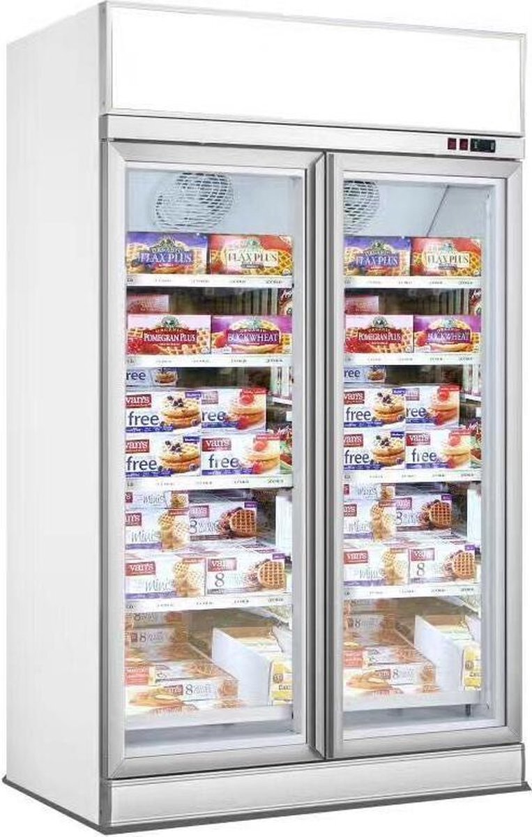 - Professionele Display koelkast | 1000 L | 2 Glasdeuren | wit | Lichtbak | | 7455.2400 | Horeca wit