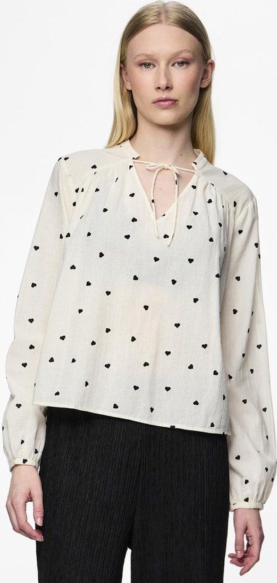 Pieces Blouse PCNINE LS V-neck Top BC - Ecru - S - Women