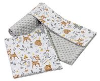 Kinderdeken Medi Partners Kinderdeken met kussen 100% Katoen Minky Grote Bilaterale Set 75x100 + 35x30cm Multifunctioneel Wieg en Kinderwagen