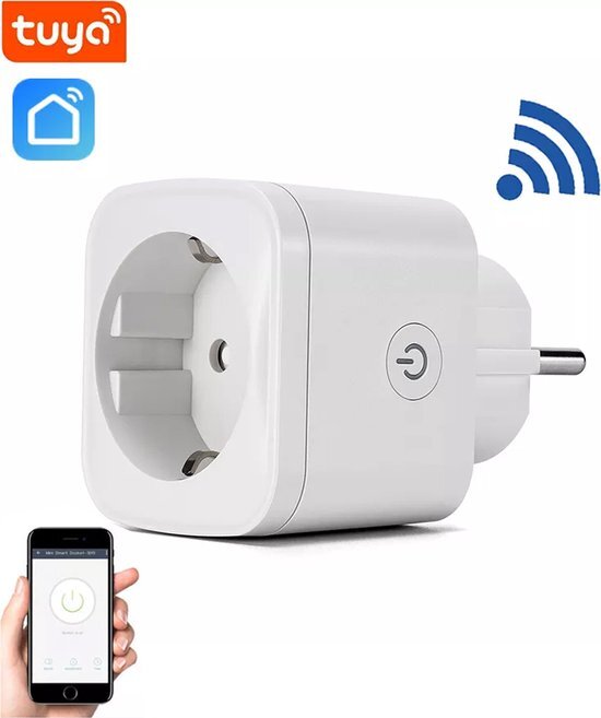 Denver SHP-102 - Slimme Stekker - Werkt met TUYA - WiFi - Smart Home Stopcontact - Amazon Alexa + Google home -Wit