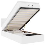 vidaXL Ottoman bed met matrassen en LED's 100x200cm kunstleer Wit