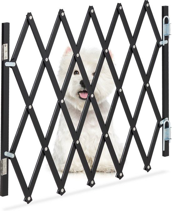 Merkloos / Sans marque Traphekje hond - uitschuifbaar max. 96 cm breed - 48,5-60 cm hoog harmonica