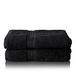 Glart Premium badstoffen handdoekenset, kleur: ZWART, 2 douchehanddoeken van 70 x 140 cm