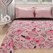 PETTI Artigiani Italiani - Sprei voor Frans bed, 220 x 260 cm, 100 g/m², dubbelzijdig, voor Frans bed, licht dekbed, roze lippenstift, 100% Made in Italy