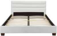 Vente-unique Cadre de lit simili cuir blanc 140 x 190 cm