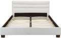 Vente-unique Cadre de lit simili cuir blanc 140 x 190 cm
