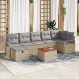 vidaXL Tuinbank - Set - 8 - st - Beige - poly - rattan