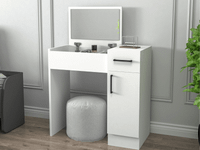 INCATO Coiffeuse 2 portes 1 tiroir blanc