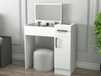 INCATO Coiffeuse 2 portes 1 tiroir blanc
