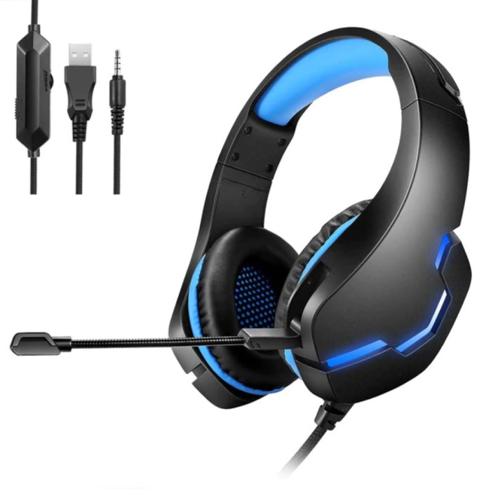 Yulass Stereo Gaming Koptelefoon voor Playstation 4 en 5 - Headset Headphones met Microfoon Blauw