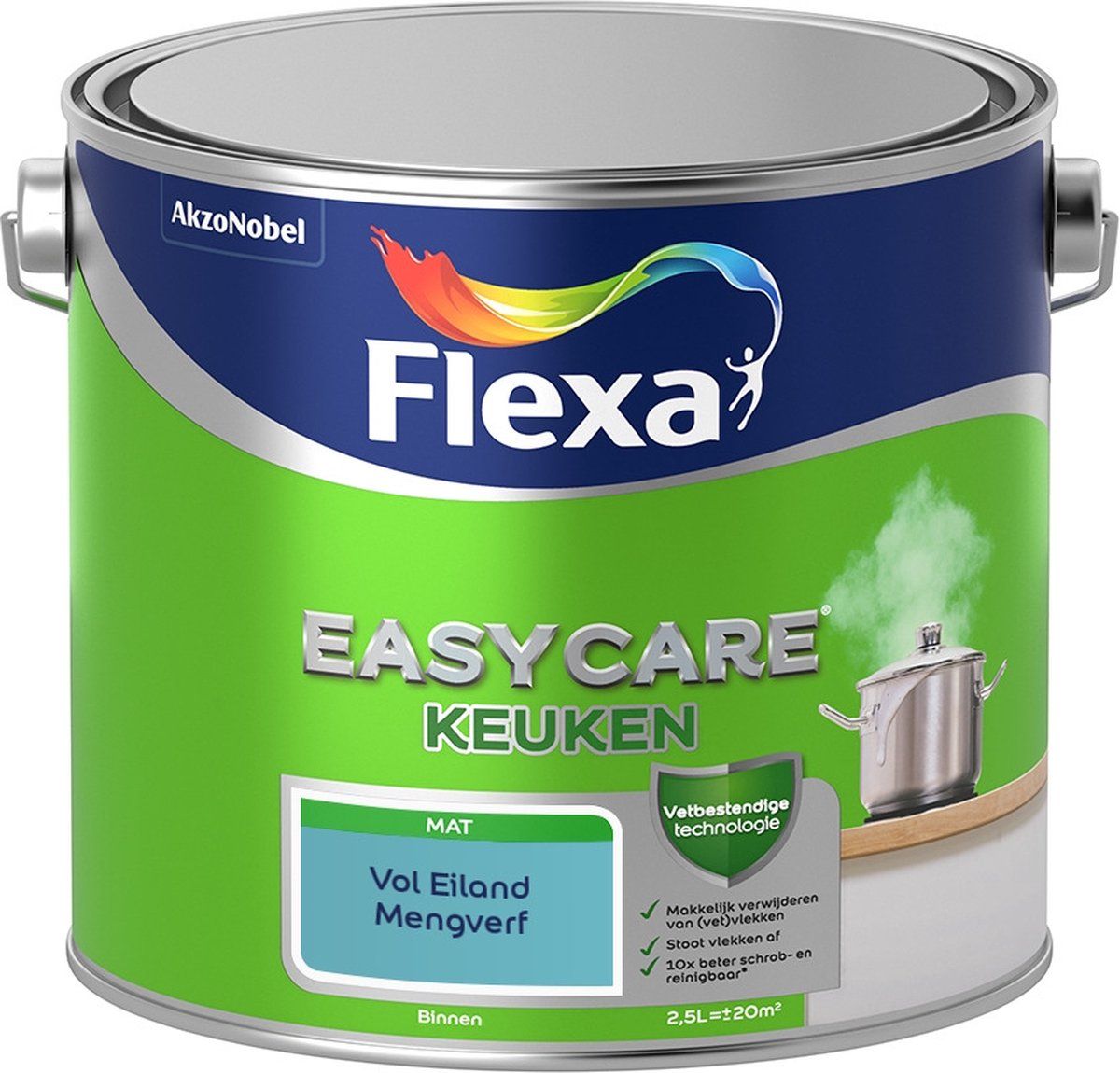 FLEXA Easycare Muurverf - Keuken - Mat - Mengkleur - Vol Eiland - 2,5 liter