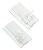 Gardinia Zelfklevende dragers, universele set, voor vitrages en valletjes, 2 montageplaten 5 x 2,5 cm (LxB), 2 haken en 2 steunen, kunststof, wit/transparant
